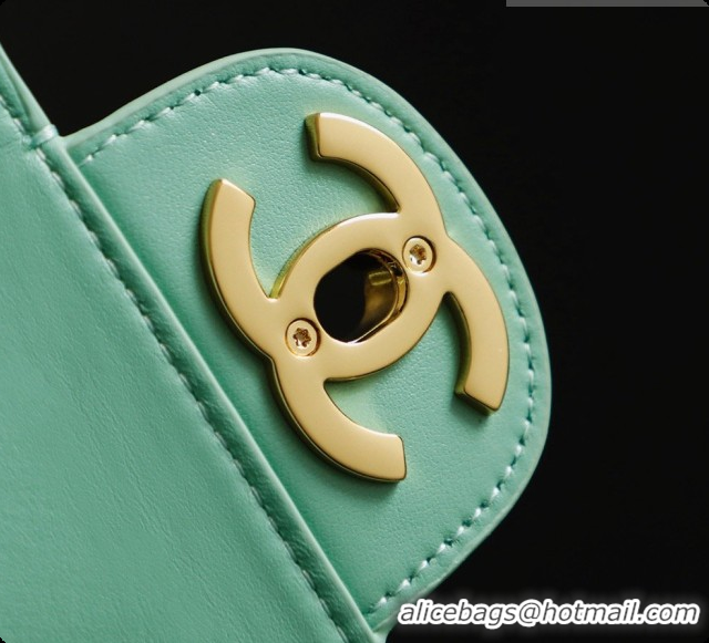 Best Grade Chanel Suede Calfskin Small Maxi Flap Bag AS6281 Mint Green 2026