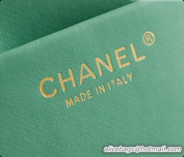Best Grade Chanel Suede Calfskin Small Maxi Flap Bag AS6281 Mint Green 2026