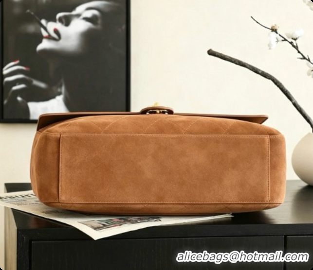 Classic Hot Chanel Suede Calfskin Large Maxi Flap Bag AS6234 Caramel Brown 2026
