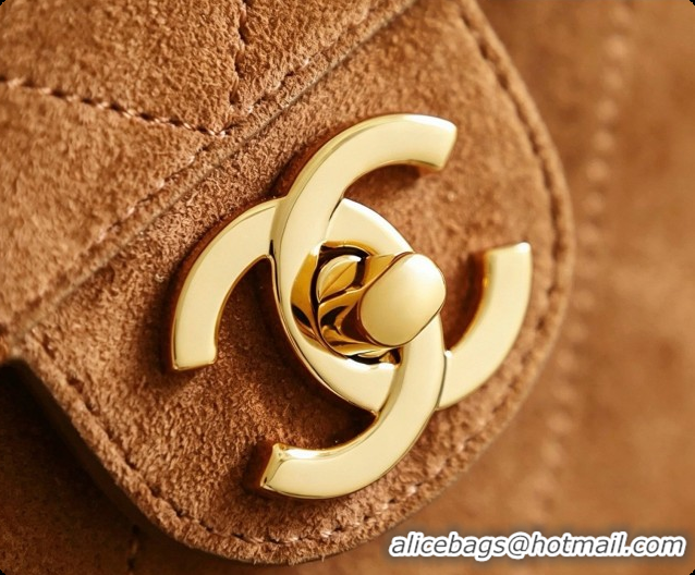 Classic Hot Chanel Suede Calfskin Large Maxi Flap Bag AS6234 Caramel Brown 2026