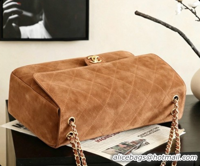 Classic Hot Chanel Suede Calfskin Large Maxi Flap Bag AS6234 Caramel Brown 2026