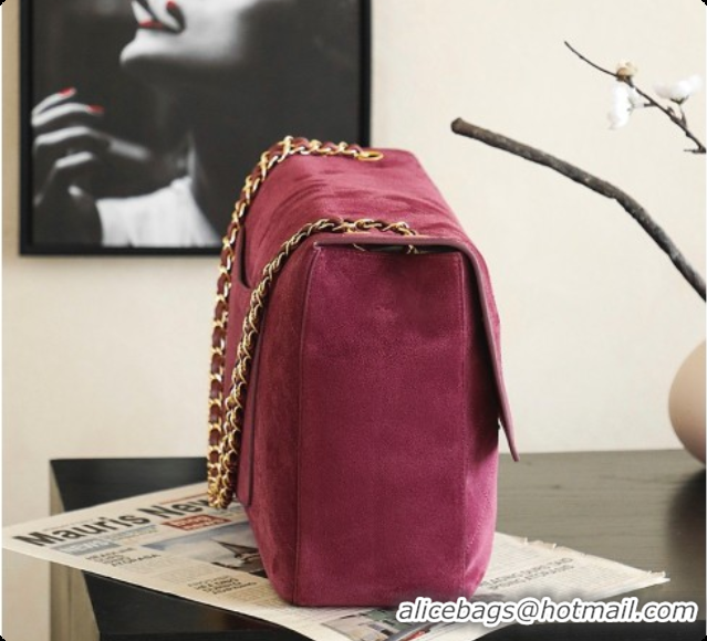Low Price Chanel Suede Calfskin Large Maxi Flap Bag AS6234 Rose Purple 2026