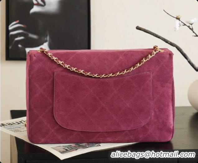 Low Price Chanel Suede Calfskin Large Maxi Flap Bag AS6234 Rose Purple 2026