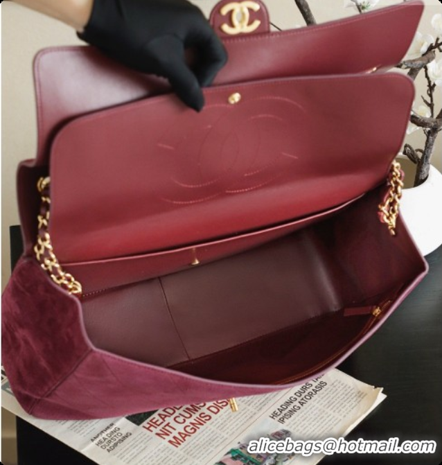 Low Price Chanel Suede Calfskin Large Maxi Flap Bag AS6234 Rose Purple 2026