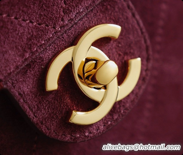 Low Price Chanel Suede Calfskin Large Maxi Flap Bag AS6234 Rose Purple 2026