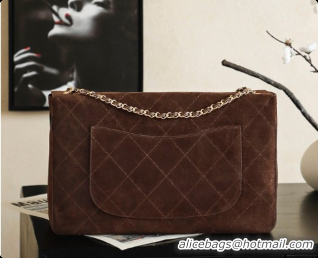 Luxury Discount Chanel Suede Calfskin Large Maxi Flap Bag AS6234 Coffee Brown 2026