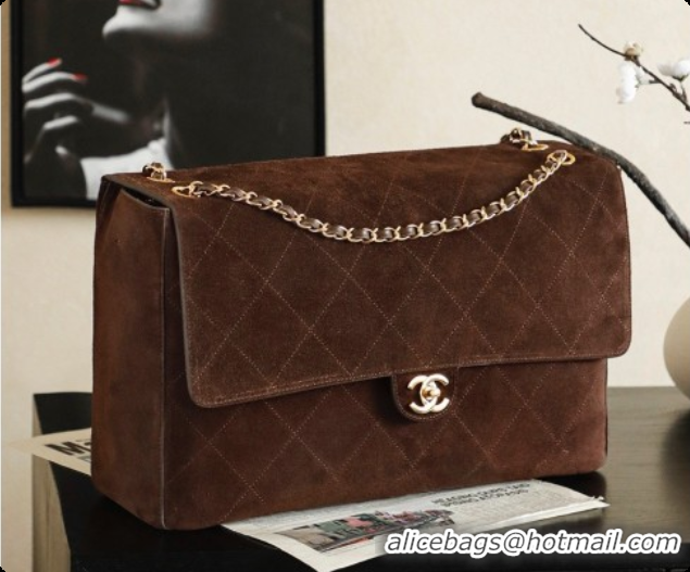 Luxury Discount Chanel Suede Calfskin Large Maxi Flap Bag AS6234 Coffee Brown 2026