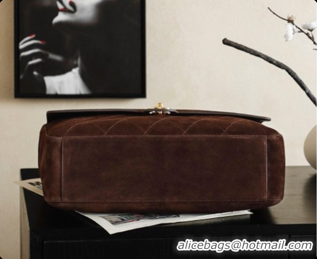 Luxury Discount Chanel Suede Calfskin Large Maxi Flap Bag AS6234 Coffee Brown 2026