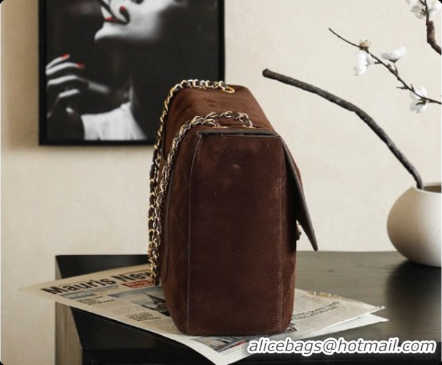 Luxury Discount Chanel Suede Calfskin Large Maxi Flap Bag AS6234 Coffee Brown 2026