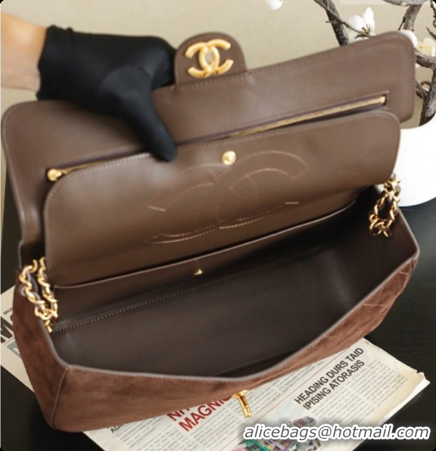 Luxury Discount Chanel Suede Calfskin Large Maxi Flap Bag AS6234 Coffee Brown 2026
