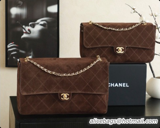 Luxury Discount Chanel Suede Calfskin Large Maxi Flap Bag AS6234 Coffee Brown 2026