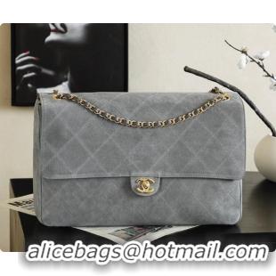 Luxury Chanel Suede Calfskin Large Maxi Flap Bag AS6234 Grey 2026