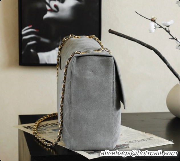 Luxury Chanel Suede Calfskin Large Maxi Flap Bag AS6234 Grey 2026