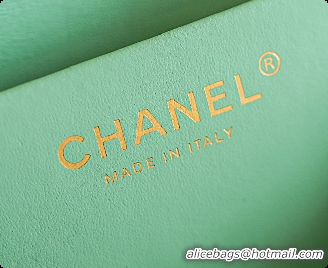 Stylish Chanel Mini Maxi Flap Bag in Suede AS6626 Mint Green 2026