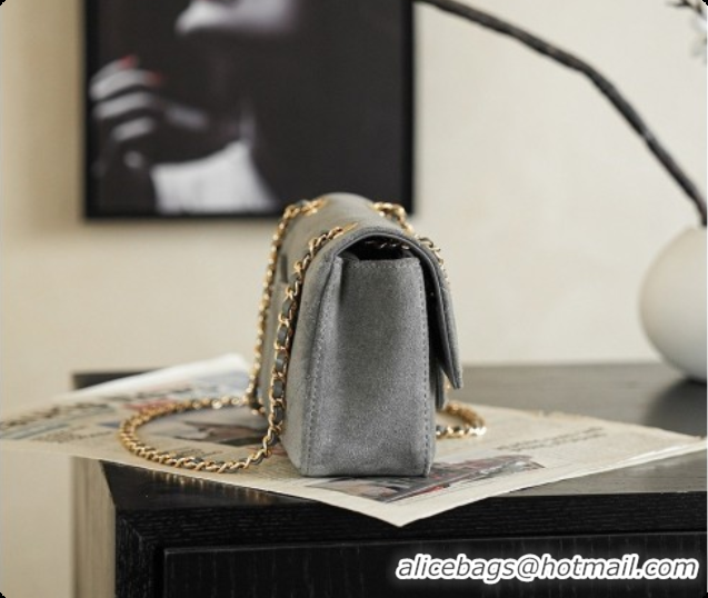 Buy New Cheap Chanel Mini Maxi Flap Bag in Suede AS6626 Grey 2026