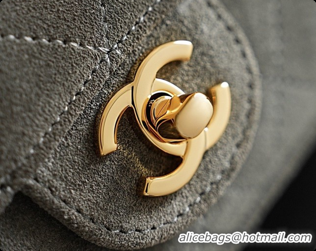 Buy New Cheap Chanel Mini Maxi Flap Bag in Suede AS6626 Grey 2026