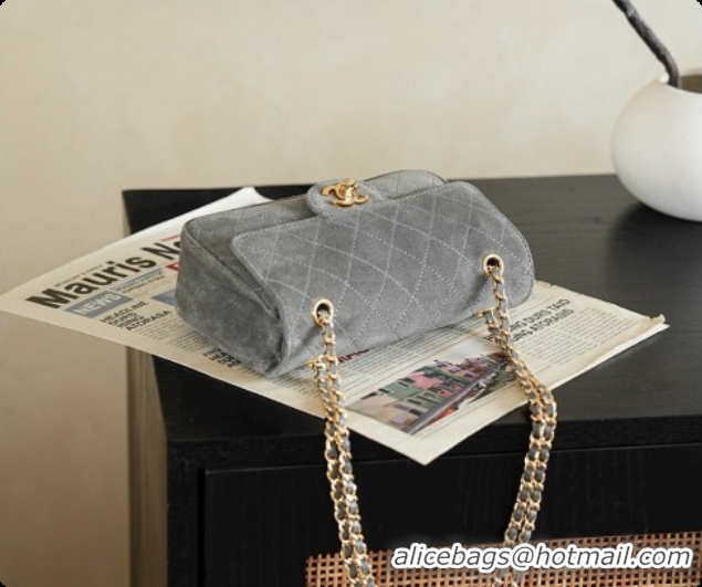 Buy New Cheap Chanel Mini Maxi Flap Bag in Suede AS6626 Grey 2026