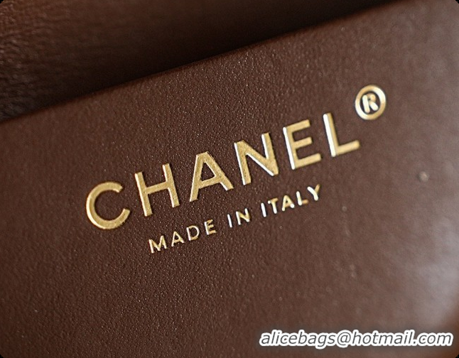 Luxury Classic Chanel Mini Maxi Flap Bag in Suede AS6626 Brown 2026