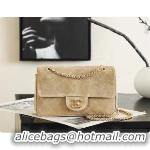 Stylish Chanel Mini Maxi Flap Bag in Suede AS6626 Beige 2026