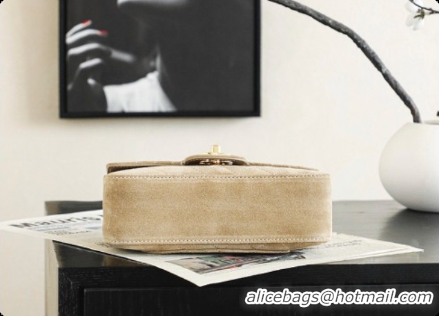 Stylish Chanel Mini Maxi Flap Bag in Suede AS6626 Beige 2026