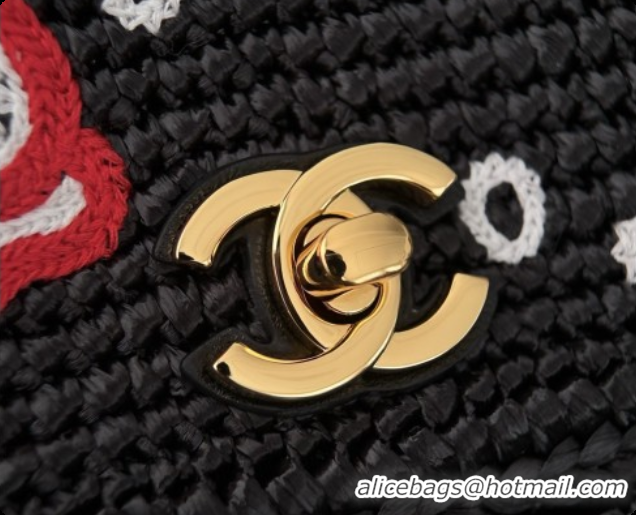 Best Price Chanel Coco Beach Raffia Flap Bag AS6089 CH100918 Black 2026