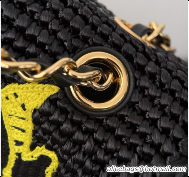 Best Price Chanel Coco Beach Raffia Flap Bag AS6089 CH100918 Black 2026