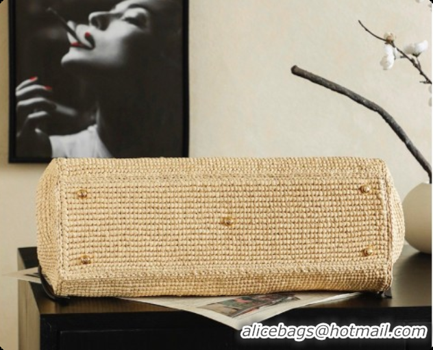 Good Quality Chanel Biarritz Tote Bag in Raffia and Calfskin AS6428 Black/Beige 2026