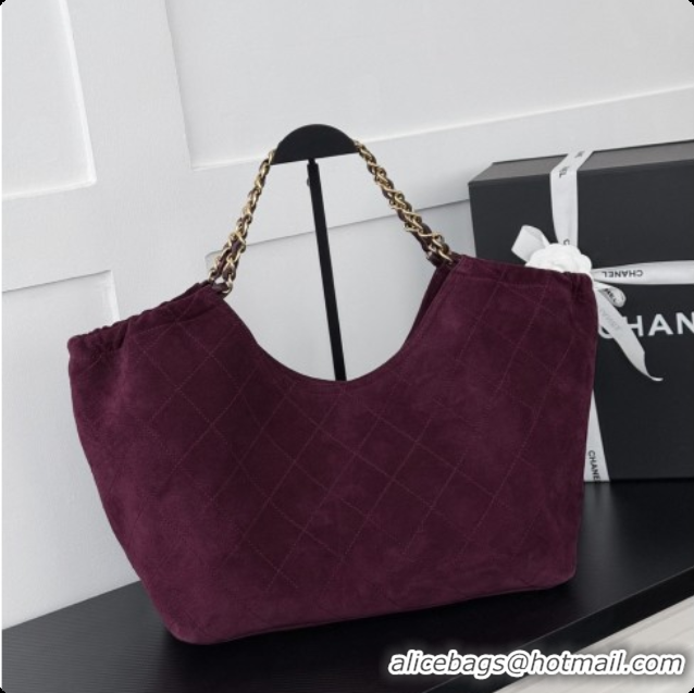 Grade Quality Chanel Shopping Bag in Suede AS6475 Burgundy 2026