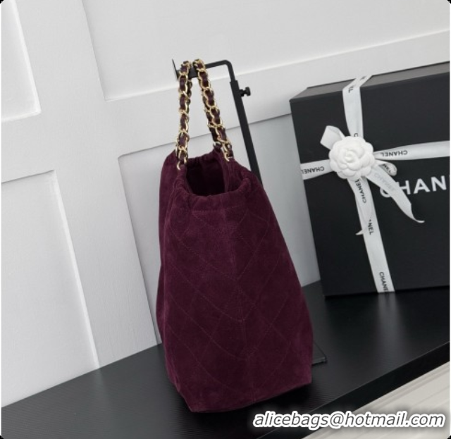 Grade Quality Chanel Shopping Bag in Suede AS6475 Burgundy 2026