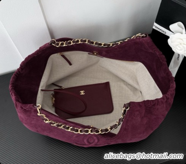 Grade Quality Chanel Shopping Bag in Suede AS6475 Burgundy 2026