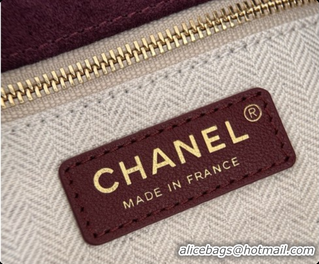 Grade Quality Chanel Shopping Bag in Suede AS6475 Burgundy 2026