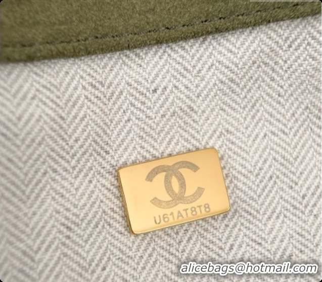 Best Grade Chanel Shopping Bag in Suede AS6475 Green 2026