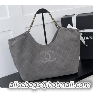 Low Price Chanel Shopping Bag in Suede AS6475 Grey 2026