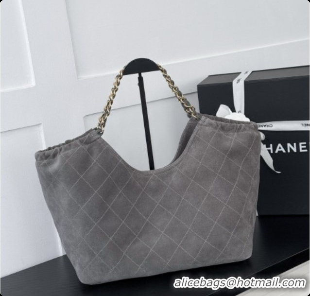 Low Price Chanel Shopping Bag in Suede AS6475 Grey 2026
