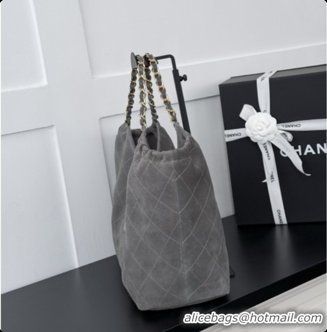 Low Price Chanel Shopping Bag in Suede AS6475 Grey 2026
