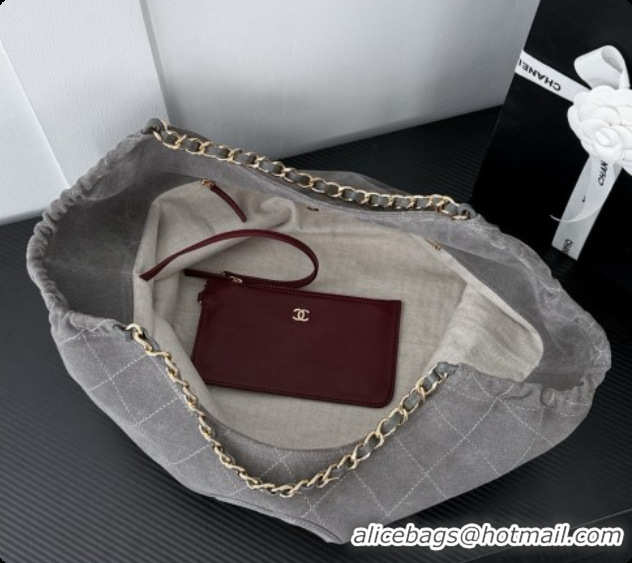Low Price Chanel Shopping Bag in Suede AS6475 Grey 2026
