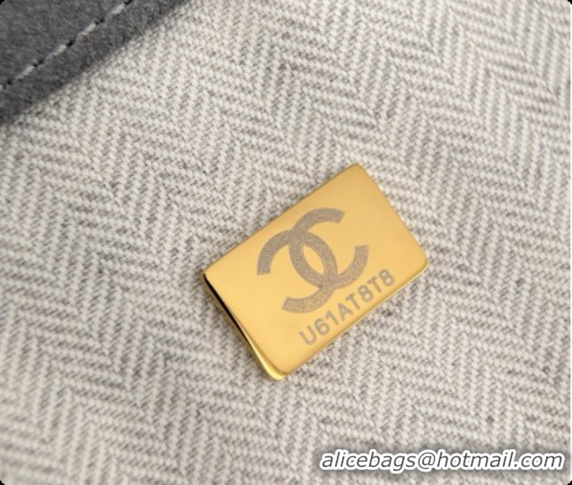 Low Price Chanel Shopping Bag in Suede AS6475 Grey 2026