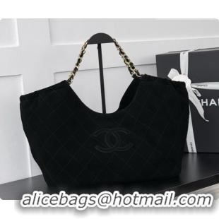 Good Quality Chanel Shopping Bag in Suede AS6475 Black 2026