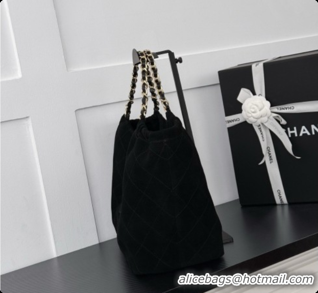Good Quality Chanel Shopping Bag in Suede AS6475 Black 2026