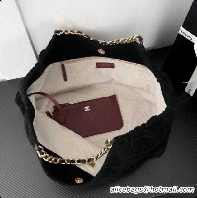 Good Quality Chanel Shopping Bag in Suede AS6475 Black 2026
