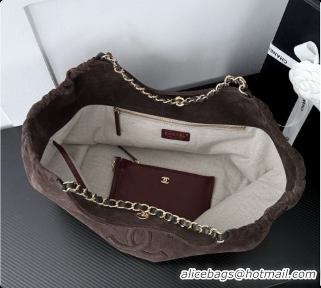 Unique Style Chanel Shopping Bag in Suede AS6475 Coffee Brown 2026