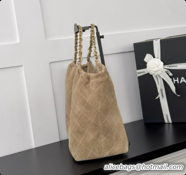 Good Looking Chanel Shopping Bag in Suede AS6475 Light Brown 2026