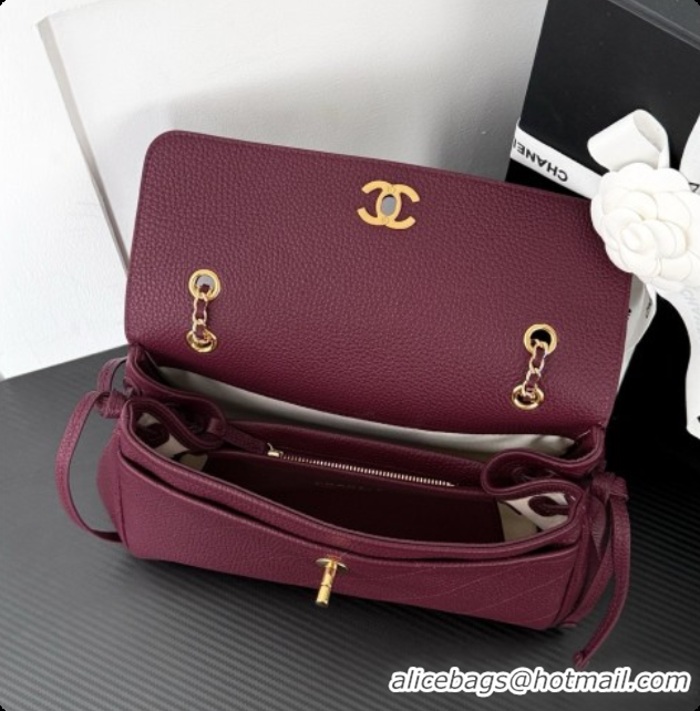 Best Product Chanel Large Flap Bag in Grained Calfskin AS6427 Burgundy 2026