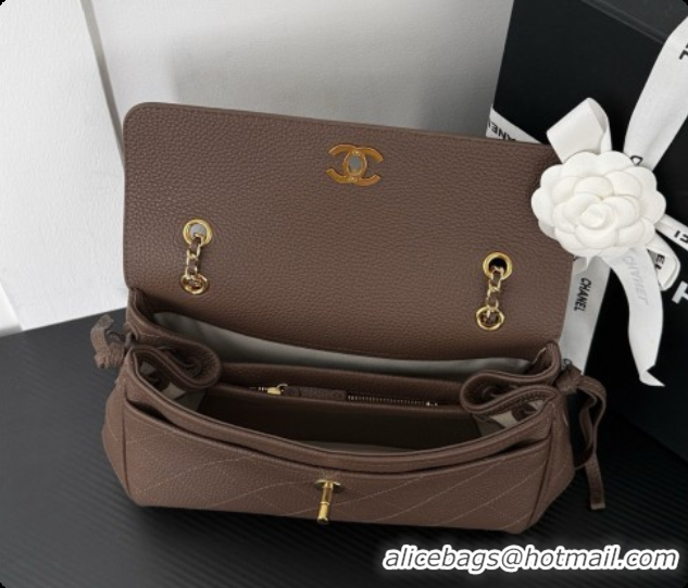 Good Taste Chanel Large Flap Bag in Grained Calfskin AS6427 Khaki Grey 2026