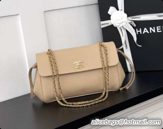 Luxurious Chanel Large Flap Bag in Grained Calfskin AS6427 Beige 2026