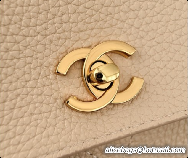 Luxurious Chanel Large Flap Bag in Grained Calfskin AS6427 Beige 2026