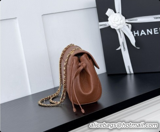 Pretty Style Chanel Large Flap Bag in Grained Calfskin AS6427 Brown 2026