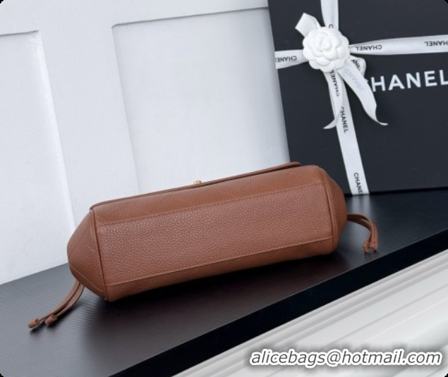 Pretty Style Chanel Large Flap Bag in Grained Calfskin AS6427 Brown 2026