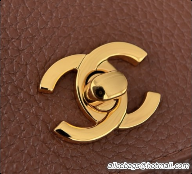 Pretty Style Chanel Large Flap Bag in Grained Calfskin AS6427 Brown 2026