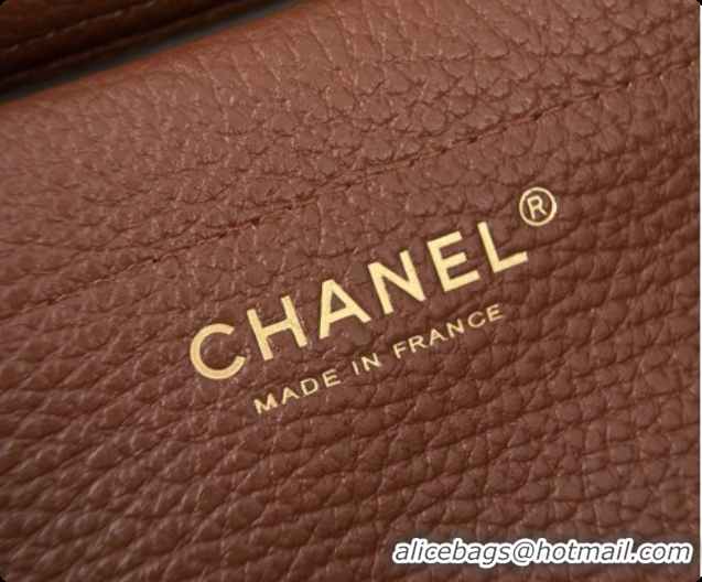 Pretty Style Chanel Large Flap Bag in Grained Calfskin AS6427 Brown 2026
